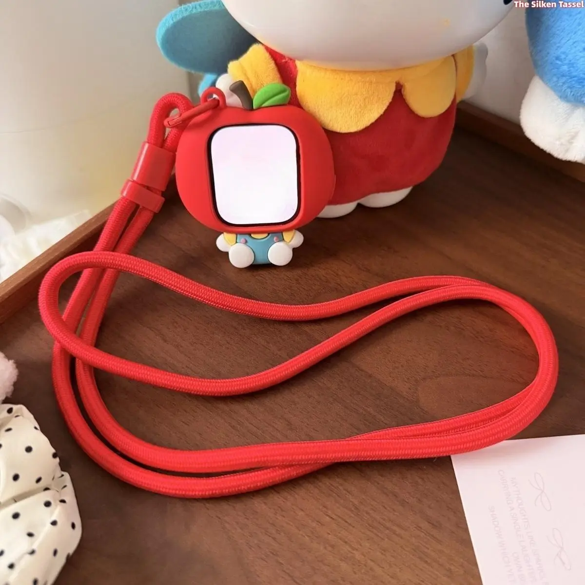 Kawaii 3D Apple  Silicone Case for Apple Watch, Cute Shockproof Protective Cover with Lanyard, Compatible All iWatch Models Girly Accessory (Case Only) tiktokshopbacktoschool