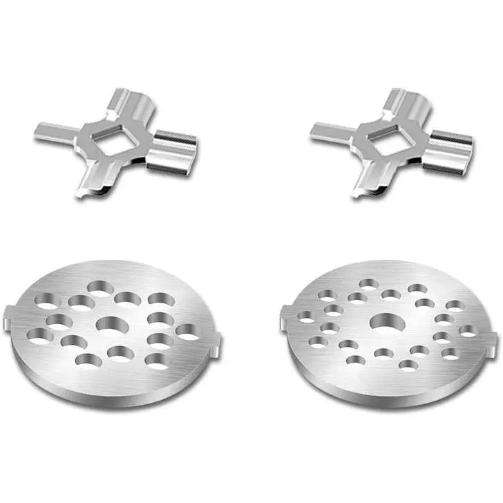 Stainless Steel Meat Grinder Plate Discs/Grinding Blades for KitchenAid Stand Mixer Food Grinder Attachment(FGA), 2 sharp blades and 2 cutting plates (coarse and fine)
