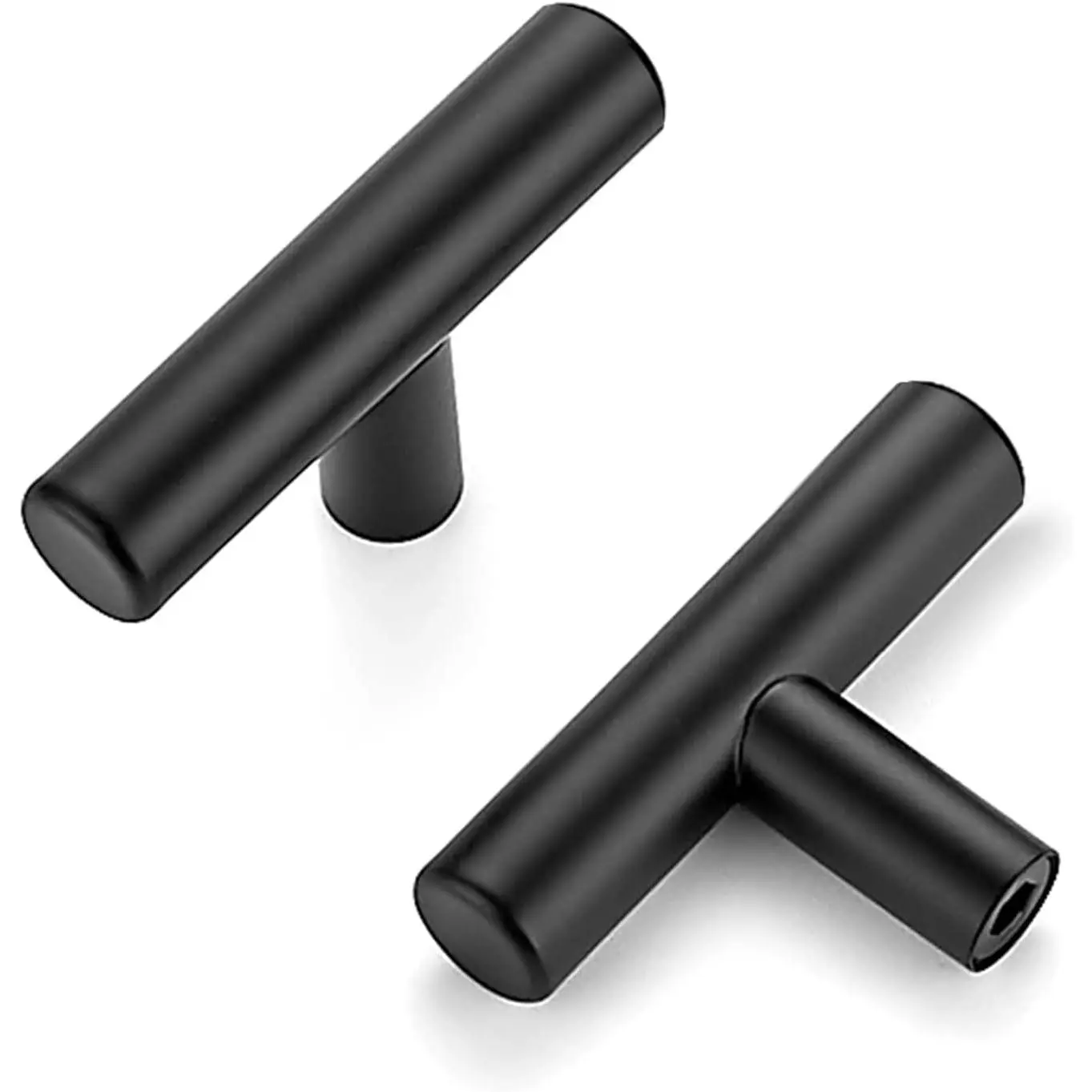 Matte Black Cabinet Pulls, Stainless Steel, 2 Inch, 10 Pack | Smooth Bar Grip, Kitchen Cupboard Update, For Cabinets, Drawers, Dressers, Cabinet Doors, Furniture Hardware Projects