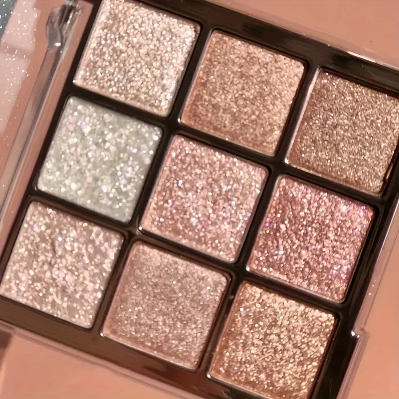 9-Color Eyeshadow Palette 2-Piece Set with Matte, Metallic & Shimmer Multi-Finishes, Enriched with Plant-Based Squalane, Cosmetic Makeup Product, Eye Makeup Products