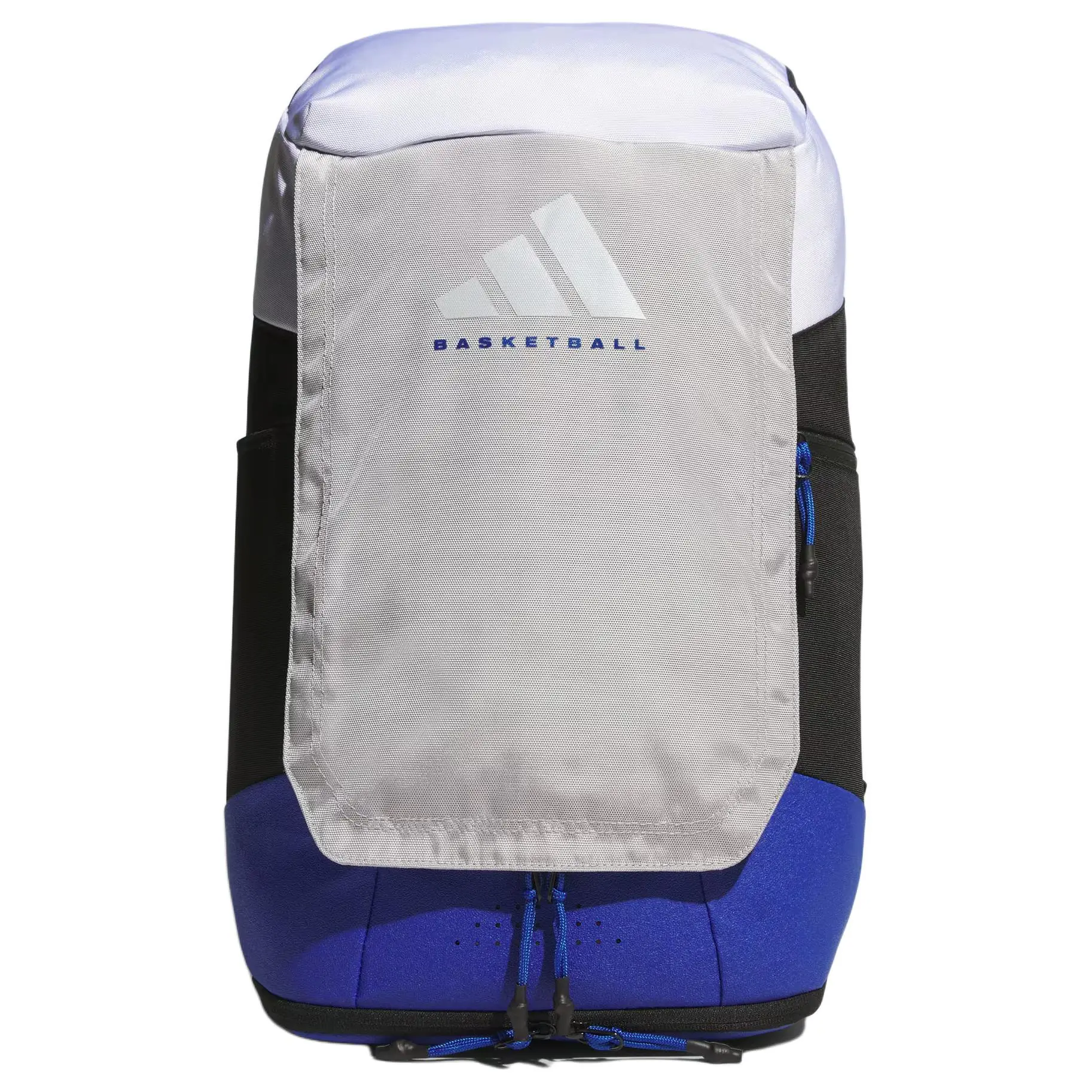 Adidas 35.5L Basketball Backpack for Men and Women – Recycled Polyester, Sporty Style in White, Collegiate Blue, Pure Grey, and Black