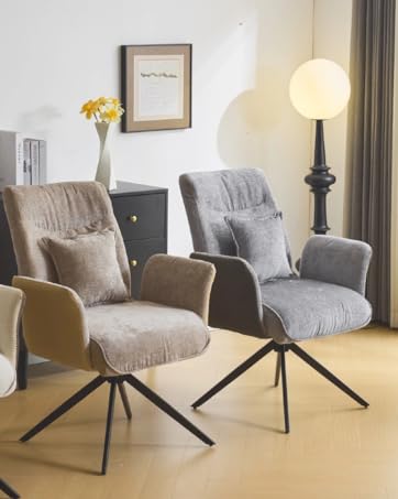 VINGLI Cute Candy Chair Armless Comfy Small Office Desk Vanity Chair with Wheels & Lumbar Support,Teddy Adjustable Rolling Swivel Computer Task Ch for Home Office,Bedroom,Gentle Pink