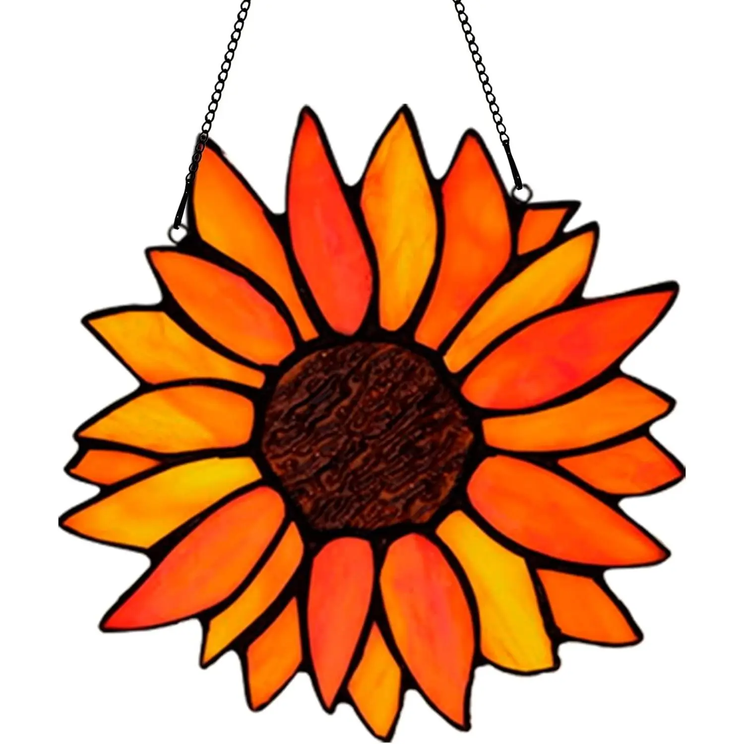 Stained Glass Sunflower Suncatcher Window Hanging Wall Art Decor, Sunflower Decoration for Kitchen Living Room Office, Perfect Sunflower Gift for Mom Women Aunt Sister Friends