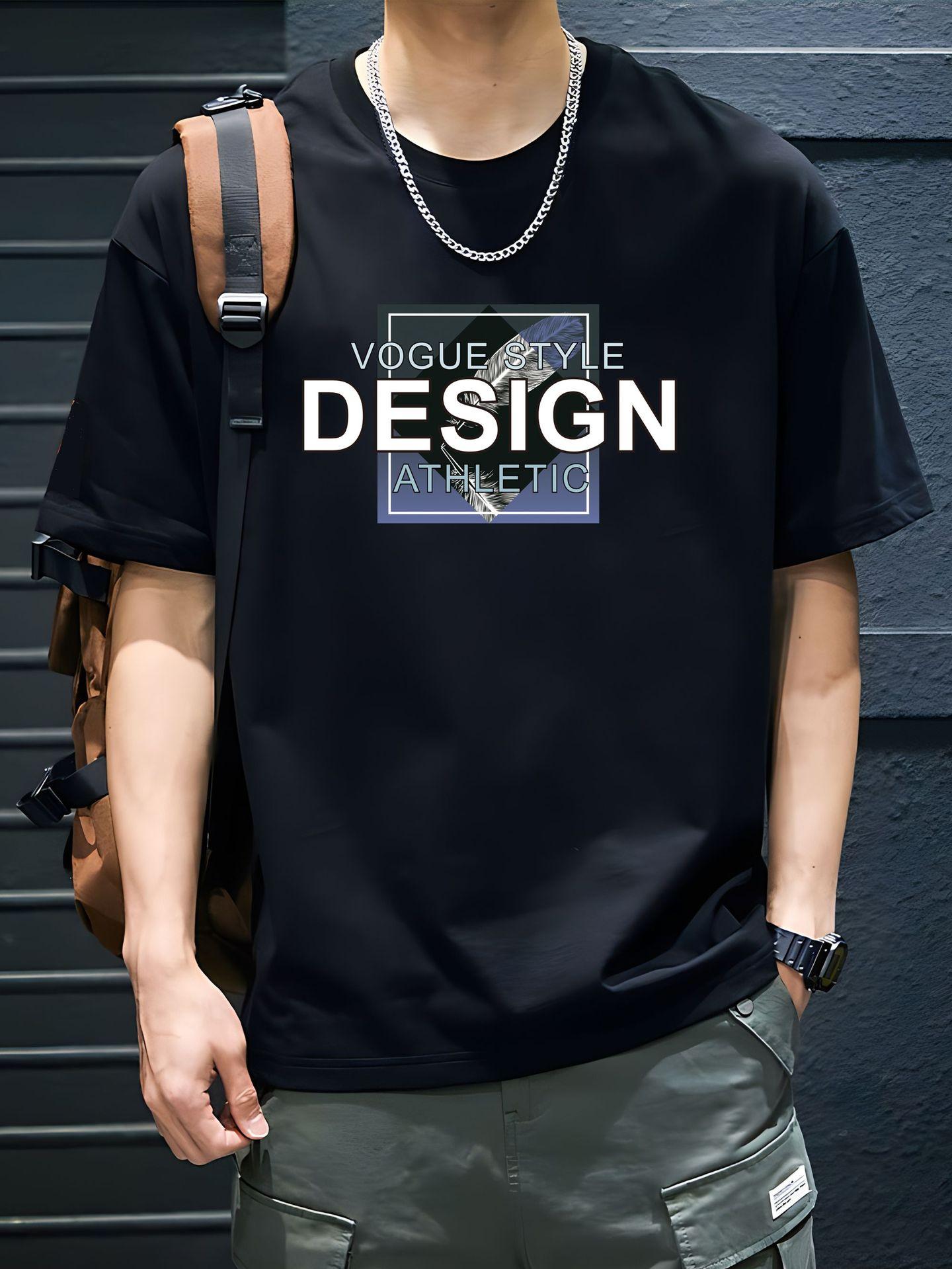 Men's Pure Cotton Short-Sleeve T-Shirt - Loose Fit, Crew Neck, Streetwear Style. A Versatile & Trendy Summer Essential - E-Commerce Bestseller.