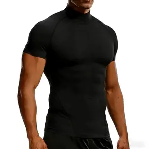 Men's Sport T Shirt Summer Compression Tops Tee Skinny Tights Gym Fitness Tshirt Workout Training Clothing Running T-Shirt Men