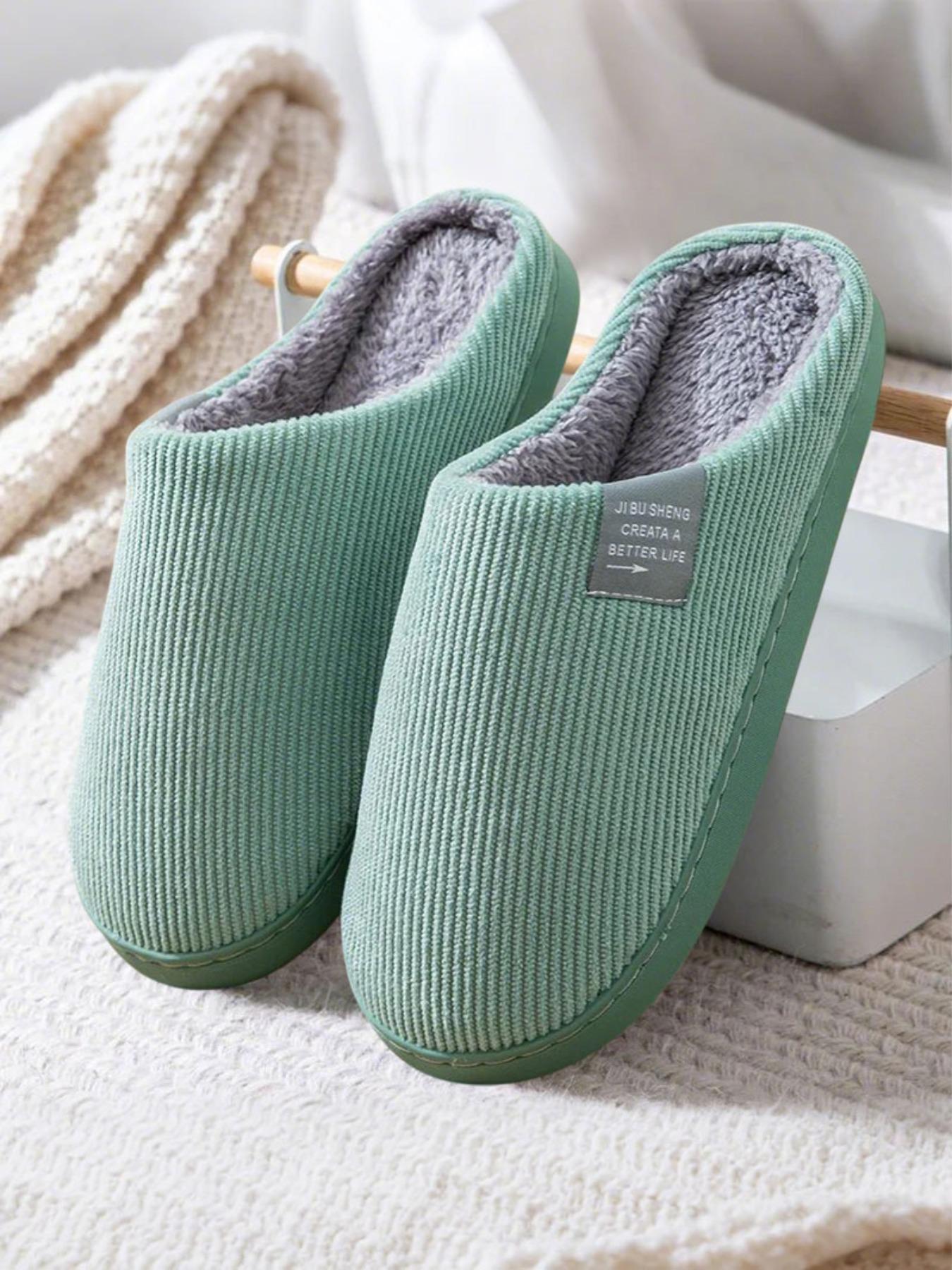 Men's Solid Color Plush Slippers, Casual Soft Comfortable Home Slippers, Warm Slippers for Indoor & Outdoor Use for Fall & Winter, Fashion Slippers, Fashionable Soft Slippers