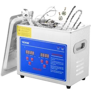 VEVOR 0.8L Professional Ultrasonic Cleaner 304 Stainless Steel Digital Lab Ultrasonic Cleaner with Timer for Jewelry Watch Glasses Circuit Board Dentures Small Parts Dental Instrument (0.8L)