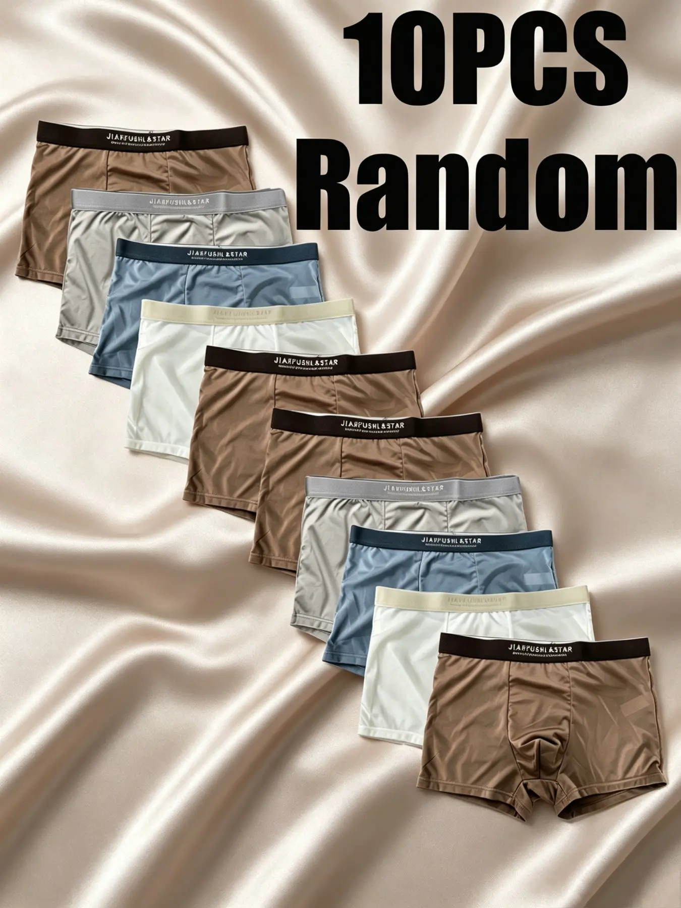 10-Pack Men's Ice Silk Briefs, Breathable Comfort Soft Summer Sports Daily Wear, Lightweight Thin Ice Silk Underwear for Men