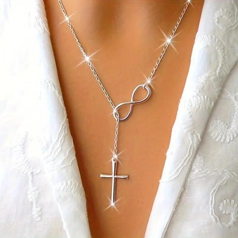 Simple lucky 8 character short necklace jewelry