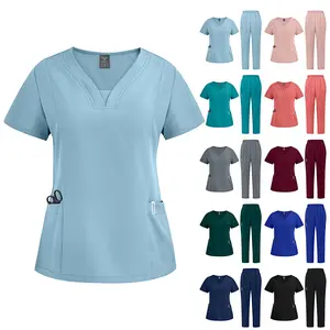 Surgical gown set, doctor and nurse uniforms, SPA beauty salon, dental hospital workwear, scrub suits, in stock on AliExpress