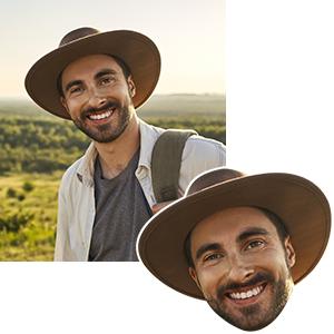 Graduation Custom Cutout Big Head on a Stick, Fun Face Cardboard Cutouts,Real Life Size, Personalized Fat Heads, 6 to 18", Party Décor, Birthday, Upload Your Photo, 1 PC, Black