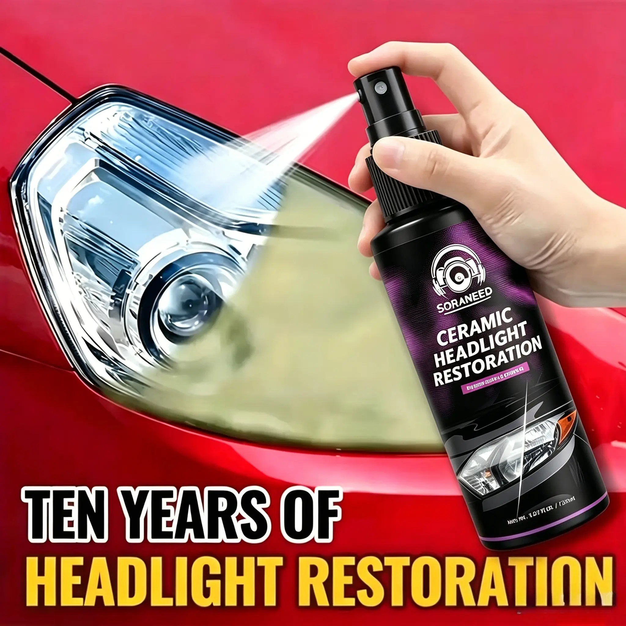 Car Light Restoration Wax, Easily Improve Fuzzy Dull Lamp Covers, Simple Wipe to Restore, Long-Lasting Protection, Bright and Glossy Finish, Car Detailing Chemicals