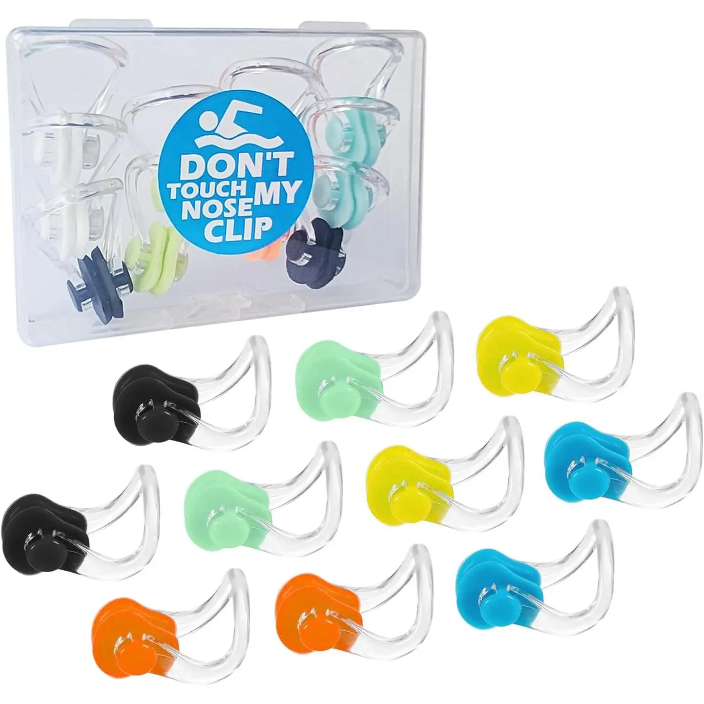 10 count Nose Clip for Swimming Nose Plugs for  and Adults Multi-Color