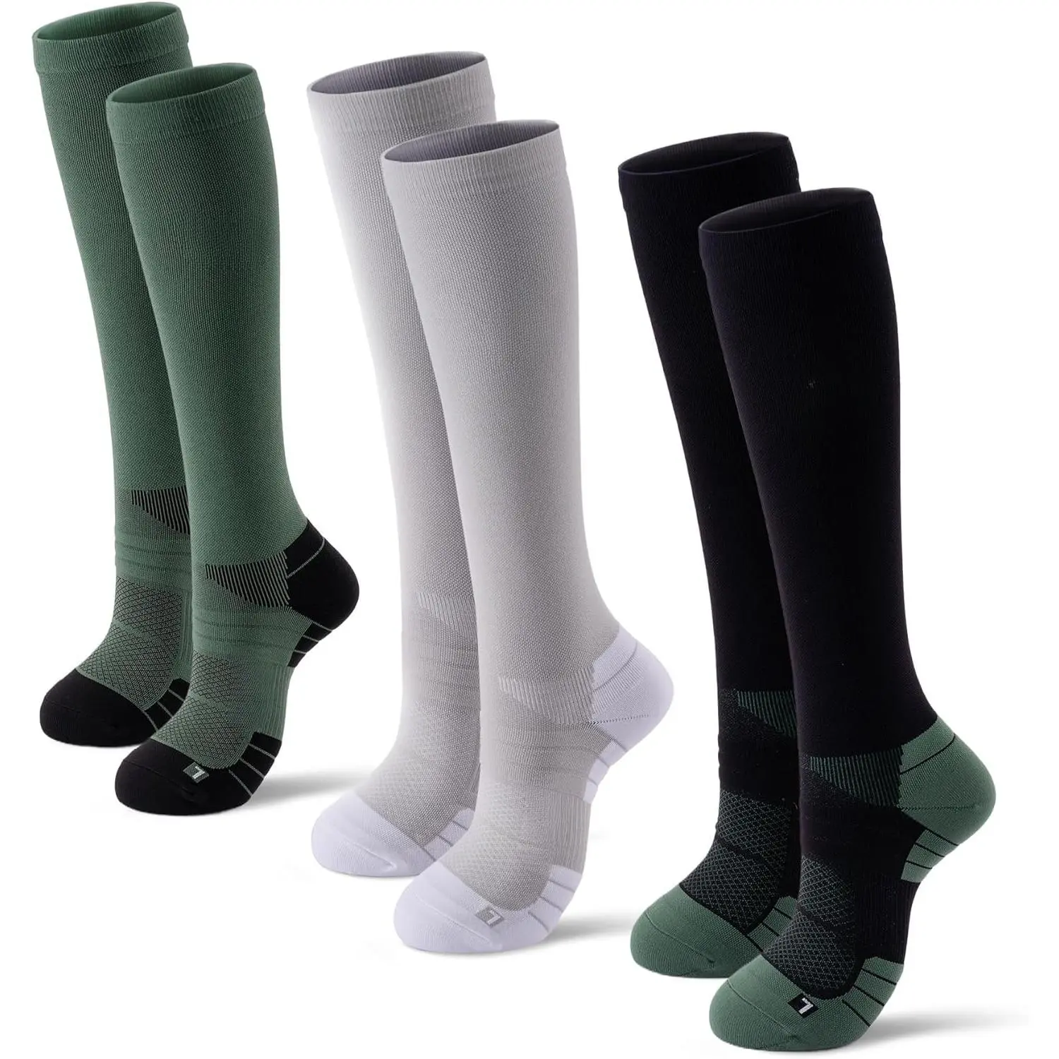 Compression Socks  Women and Men,Knee High 15-20mmHg Graduated Support(3 Pairs) Best  Nurses,Pregnant,Travel New model