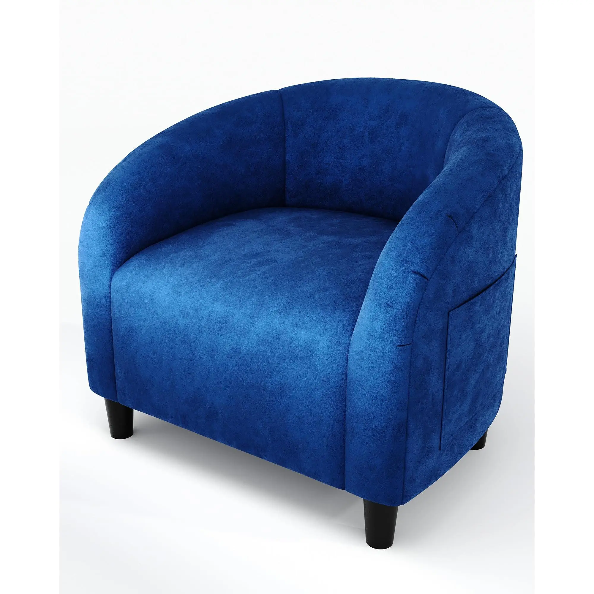 Garvee Lounge Chair, Relaxation Chair, Reading Chair, Linen Look, Padded Chair for Bedroom, Accent Chair with Velvet Fabric (Blue)