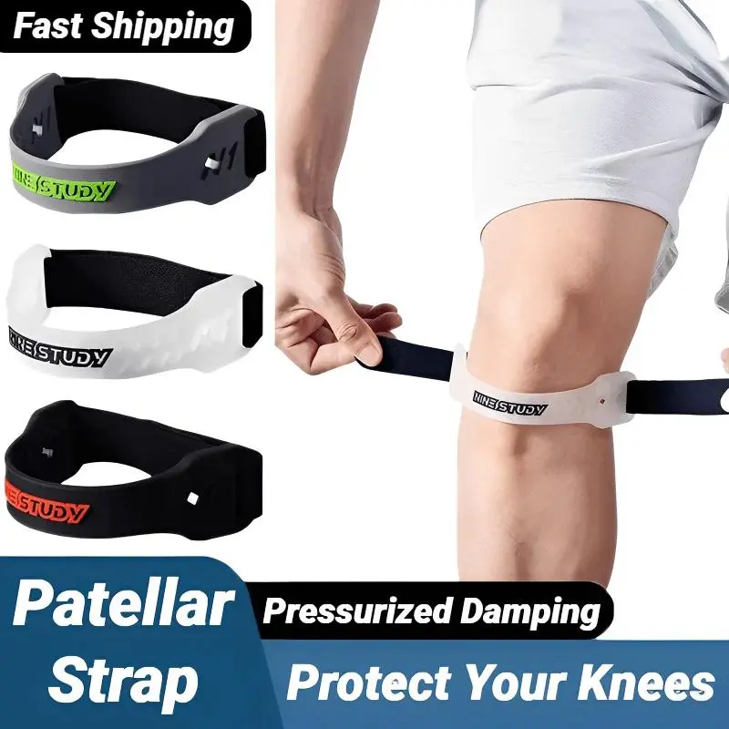 Adjustable Patellar Strap PVC Material Knee Joint Tendon Support Brace, Shock Absorption Compression Pad, Sports Protection Gear