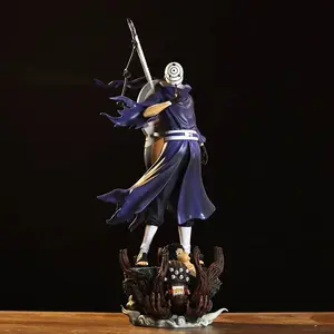 Popular New Product Naruto Figurine Standing Posture Giant Wave Uchiha Dual Head Anime Model Desktop Decoration Ornament Gift