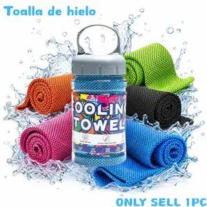 A cold sweat towel that you can use anytime, anywhere! Reusable soft absorption cooling portable, cooling towel bottle microfiber quick drying breathable neck and face microfiber rock during exercise