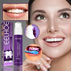 v34 Purple Toothpaste Teeth Whitening & Stain Removal Prevents Yellowing Brightens for Radiant Smiles Breath Oral