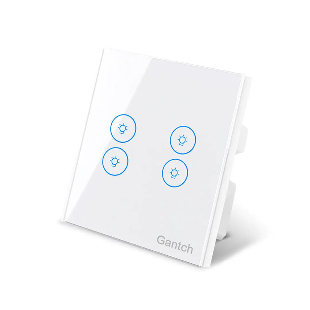 Zigbee Four Gang Touch Switch Panel Supports Voice Timing and Remote Control for Whole House Smart Lighting System