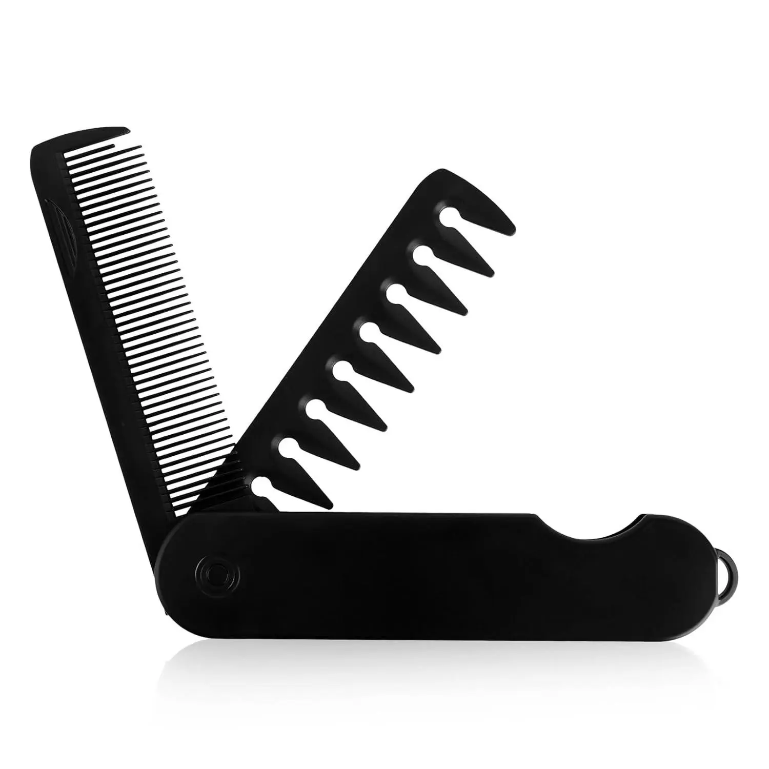 Portable Folding Hair Comb for Men, 2-In-1 Textured Styling Brush, Plastic Travel Hairbrush, Covers Bangs, Ideal for On-The-Go Use