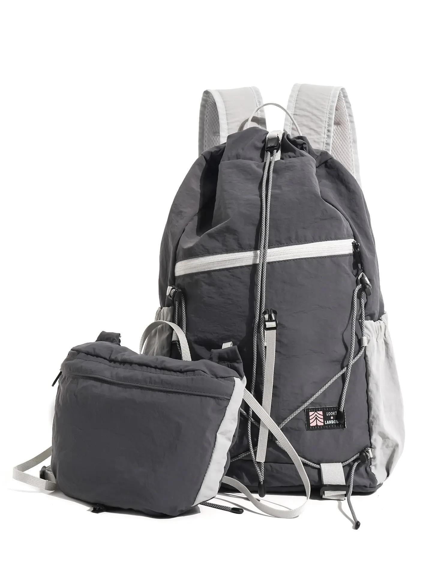 Outdoor Hiking Backpack, Detachable Two-In-One Trekking Bag, Waterproof Nylon, Adjustable Straps, Multi-Use for Camping, Cycling, Commuting