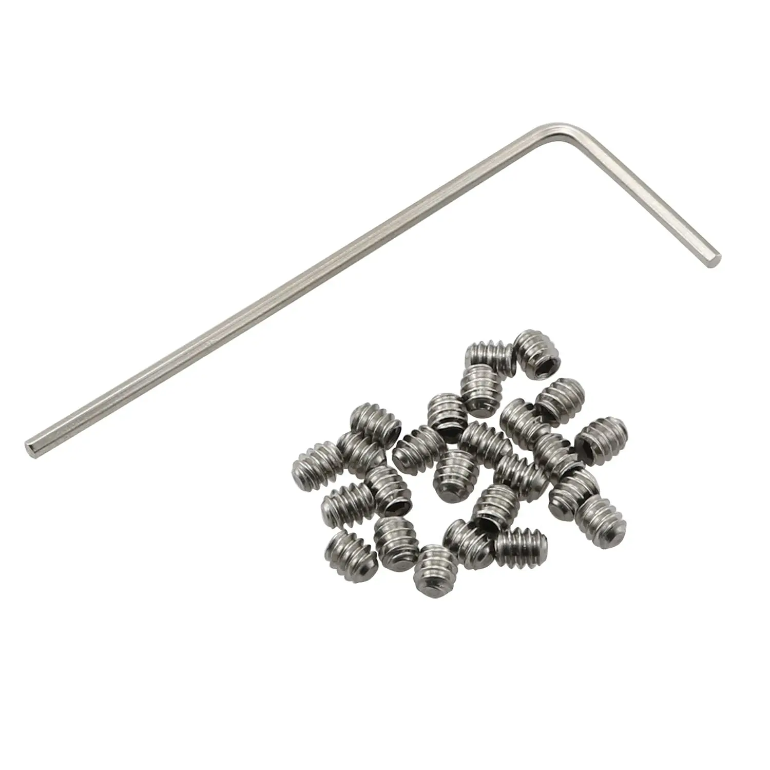 25 count 4-40 x 1/8" Stainless Steel Allen  Hex Hexagon Socket Set Screws Cup Point with Hex Key Wrench