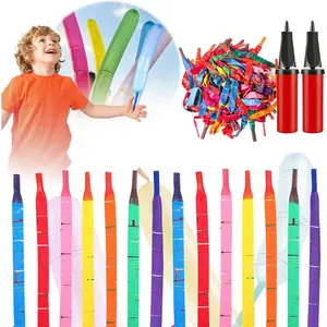 Balloons with Pump, 40-Inch Whistling Flying Balloons for Outdoor Fun, Spring & Easter Party Supplies, Kids Birthday Party Favors, Assorted Colors (100 Count + 2 Pumps)fidget toys