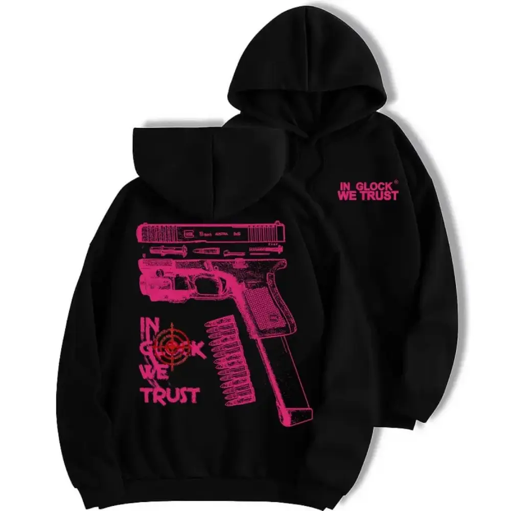 Hoodie, designed in Glock pink, unisex, gift hunting hoodie