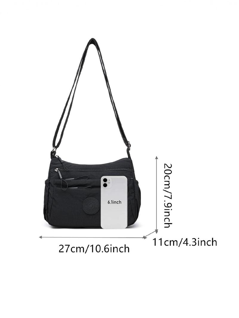 Women's Solid Color Fashionable Multi-pocket Zipper Crossbody Bag for Daily Use, Casual Trendy Versatile High-quality Daily Commuting Bag, Crossbody Purse