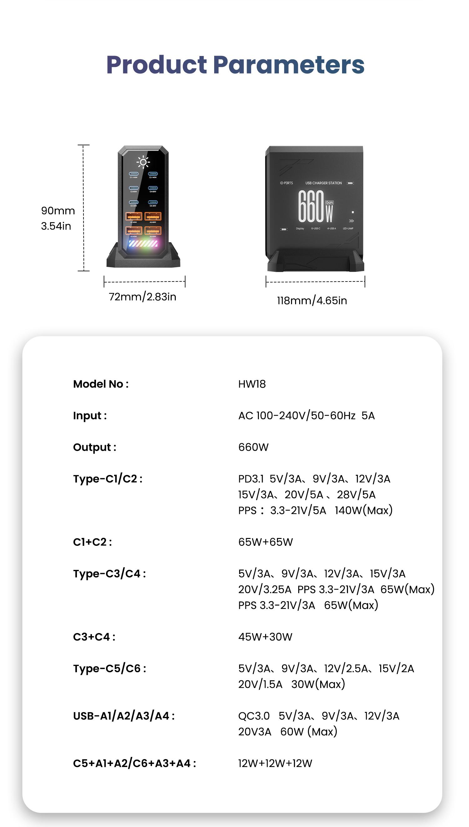 660W GaN USB C Charger Station 10 Port Fast Charger Type C PD3.1 PD3.0 PPS Quick Charger 660W GaN USB C Charger Station 10 Port Fast Charger Type C PD3.1 PD3.0 PPS Quick Charger