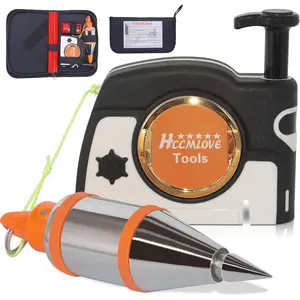 Magnetic Plumb Bob 10.7oz(305g) with 14.5ft(4.5m) String, Line Reel, Sharpener & 2 Pencils, for Construction Auto Line Stretching Fast Stabilizing Plumbob