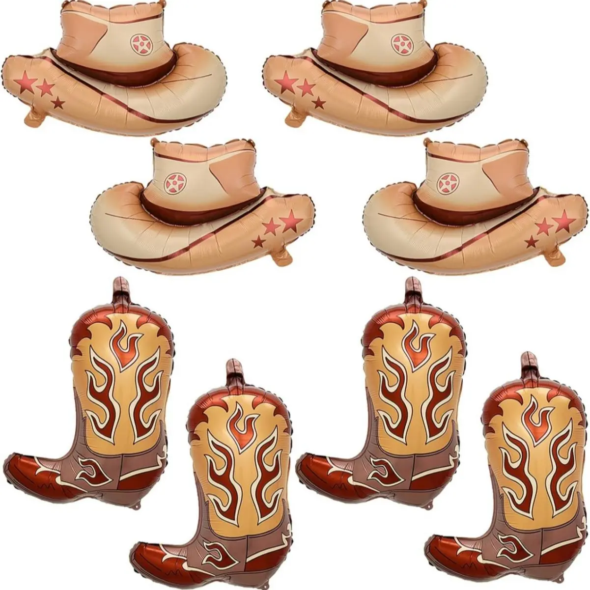 8-piece Western-themed party balloons, unicorn-themed balloons, oversized cowboy hat and boot balloons, cowboy party decorations, holiday decorations, Balloon Decorations Kit