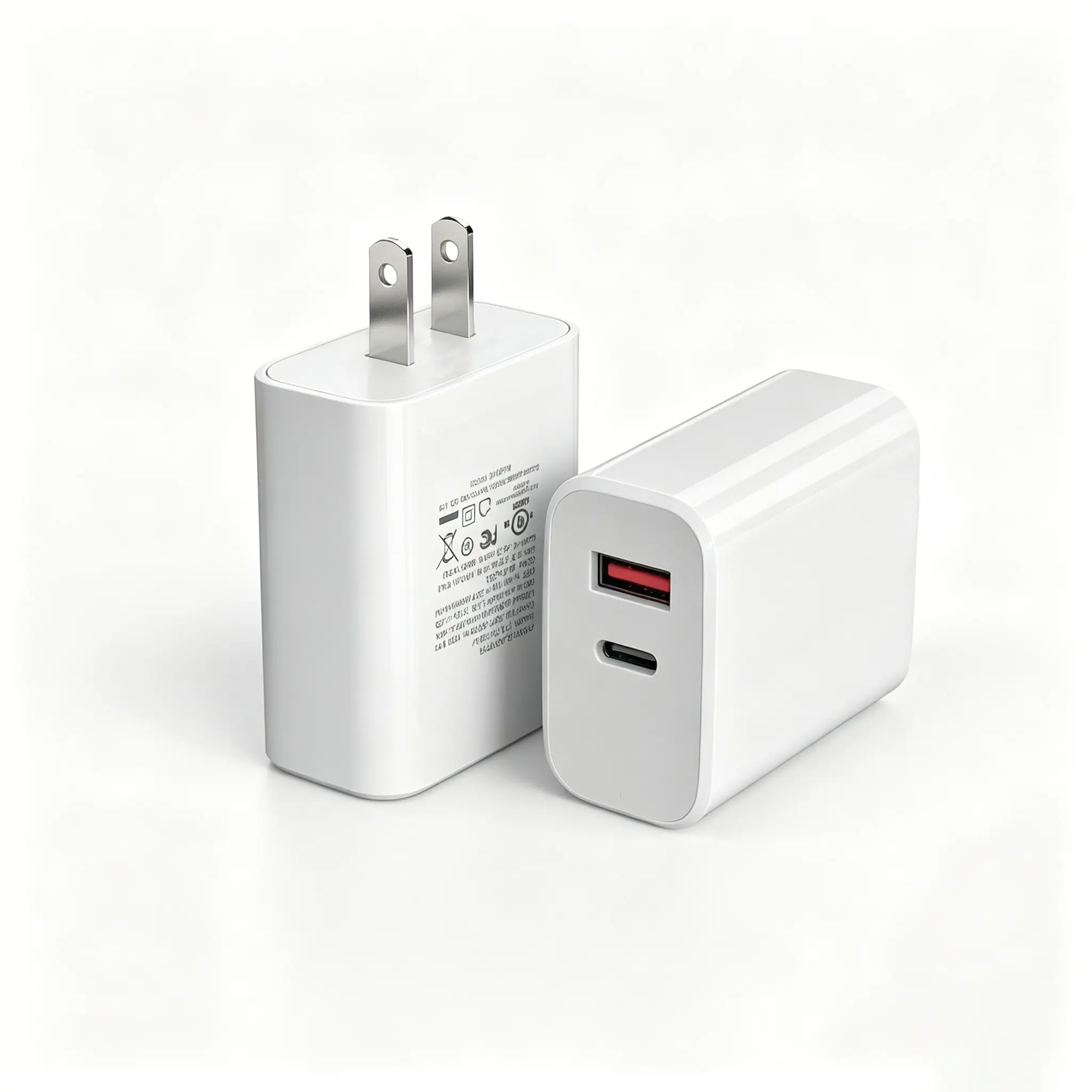 Us Plug Charger USB-A+c Dual Port Gan Fast Charging Adapter, Lightweight Design, 35w PD Protocol, 100-240v Support, Model SG-PD34MU