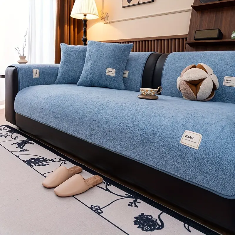 2026 New Autumn Winter Plush Sofa Cushion, Premium‑Feel Universal Full‑Cover Sofa Throw Cover, Non‑Slip, Cat‑Scratch Resistant