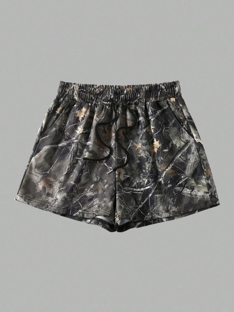 Women's Camo Print Shorts, Casual Comfy Breathable Shorts for Summer, Ladies Bottoms for Daily Wear, Casual Relaxed Shorts, Womenswear