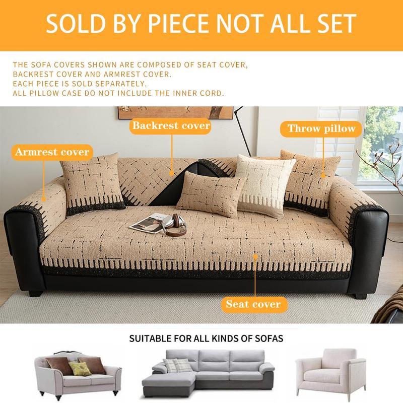 Solid Color Sofa Cover, 1 Count Non-slip Dustproof Sofa Cushion Cover, Sofa Couch Covers, Home Decor Supplies for Living Room Hotel Dormitory #TOP PICKS