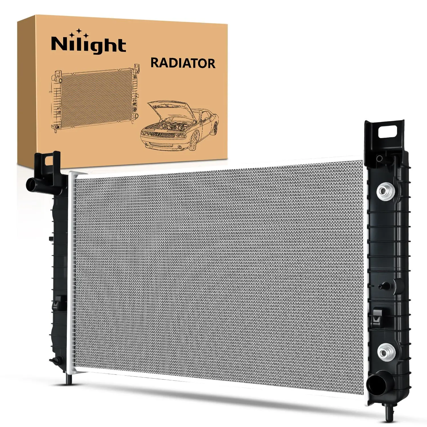 Nilight 28" Aluminum Auto Replacement Radiator for Chevrolet Silverado, GMC Sierra 1500/2500, Yukon XL, Cadillac Escalade (1999-2006 Automatic Trans Truck) - 104% Leak Tested, Precision Folded Fins, Increases Boiling Point, Maintains Pressure, Aluminum Co