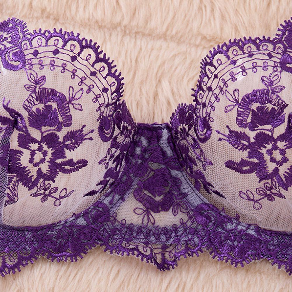 Polyester fiber mesh comfortable underwear set for women, simple and elegant, push-up adjustable bra set