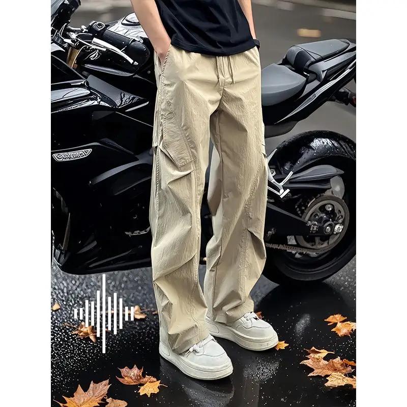 Kyn Apparel Men's Lightweight Cargo Parachute Pants Casual Loose Fit Straight Leg Quick Dry Streetwear Trousers