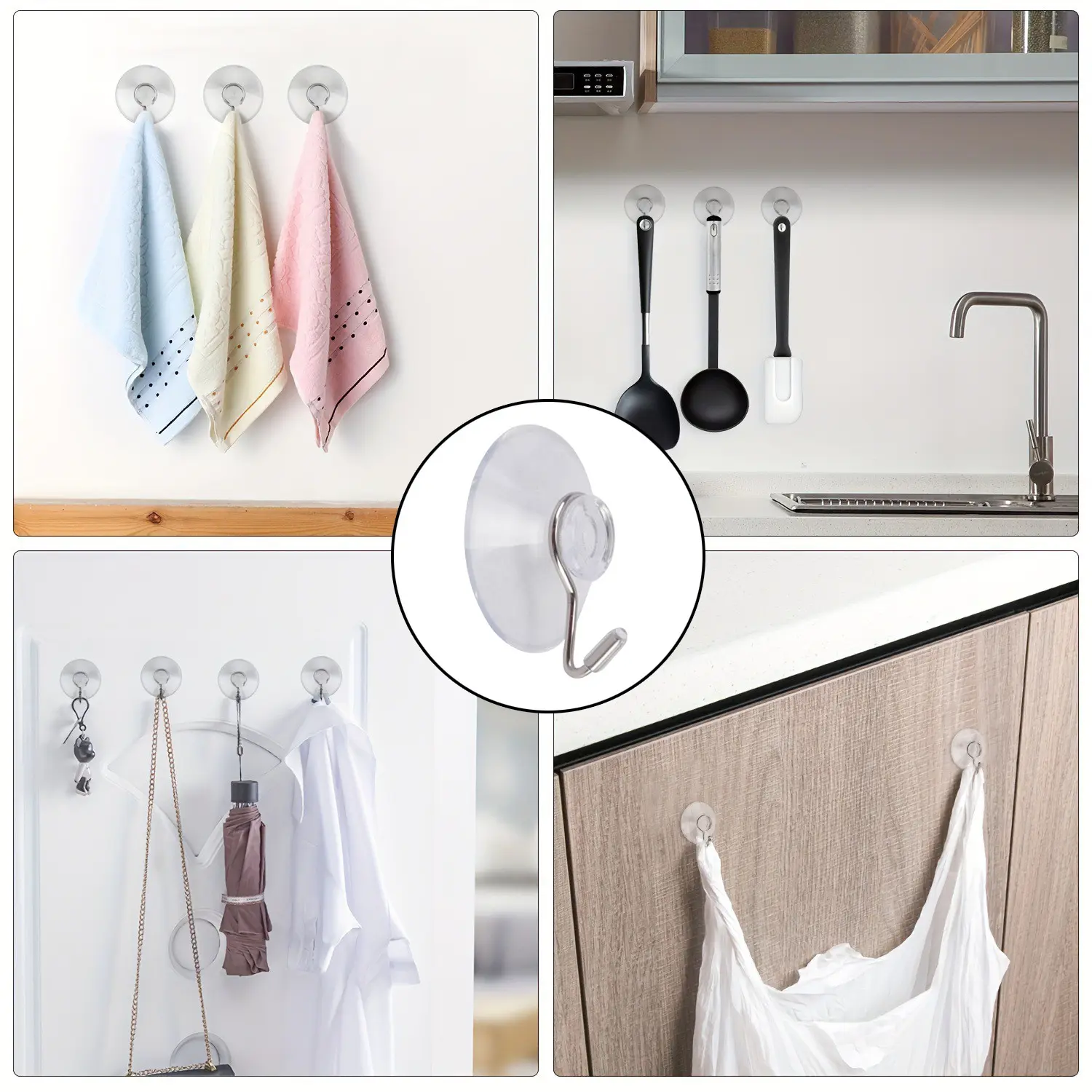 20Pcs Mini Suction Cup Hooks No Punch Multifunctional Storage Decor Hooks For Kitchen Bathroom Shower Space Saving Christmas Home Decor Party Organizer