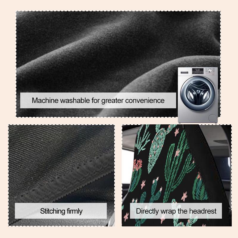 Cactus Pattern Car Seat Cover, Durable Polyester Car Seat Protector, Universal Car Interior Accessories for Front & Rear Seats