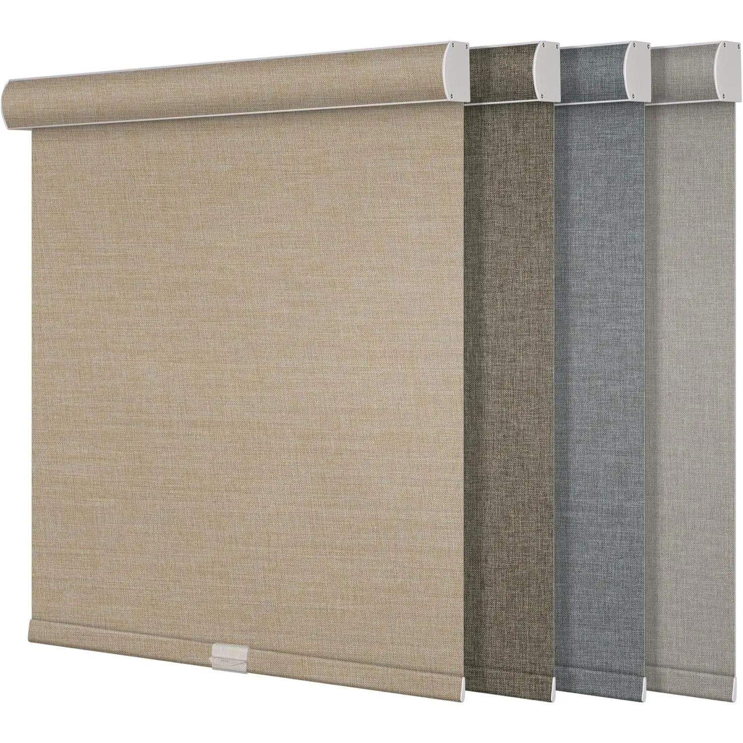 Blackout Roller Shades for Indoor Windows, Pull Down Roller Blinds Cordless, Linen Fabric, Thermal Insulated UV Protection Shades for Home Bedroom Office Door