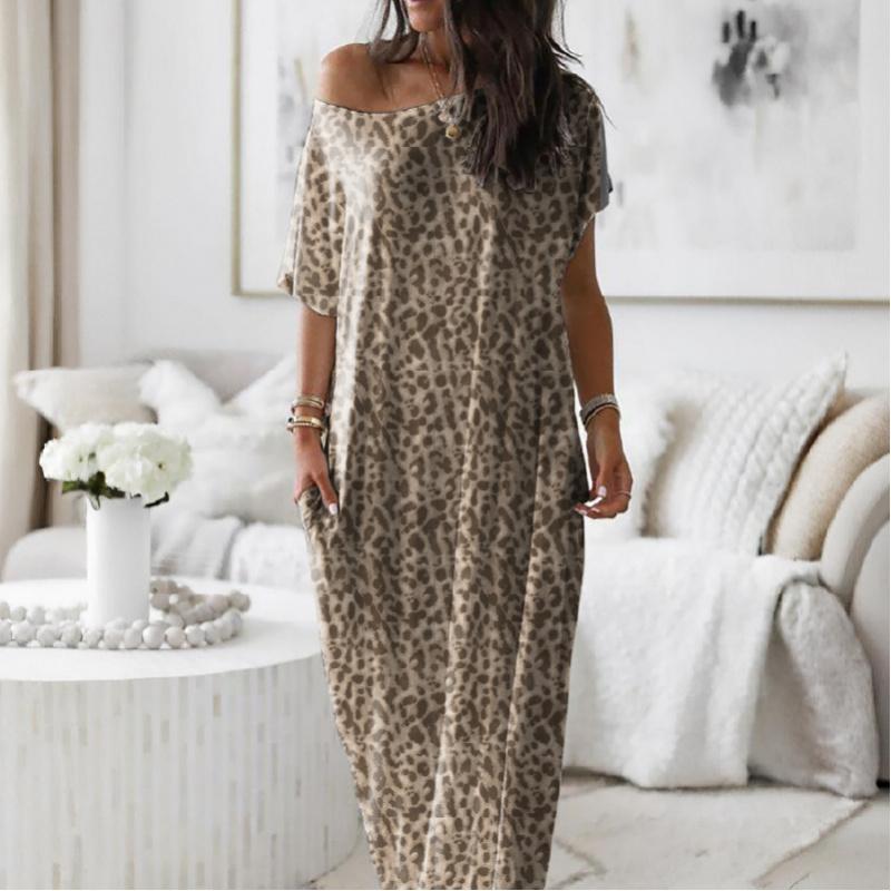 Women's loose casual striped dress, roundneck short sleeves comfortable home wear,elegant Victorian style for autumn and winterSeasons