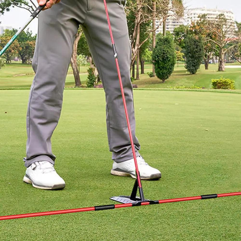 Golf Swing Alignment Rod Golf Alignment Stick Holder Swing Practice Plate Trainer Swing Angle Adjustment Posture Correction Aid