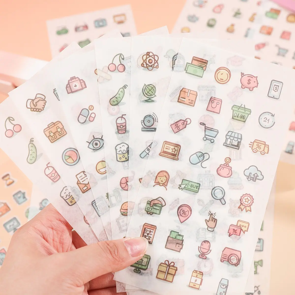 30 Pieces Stickers Set, Initial Design, Thin Cut-Out Accessories, Decorative Journal Paper Material, Label Stickers