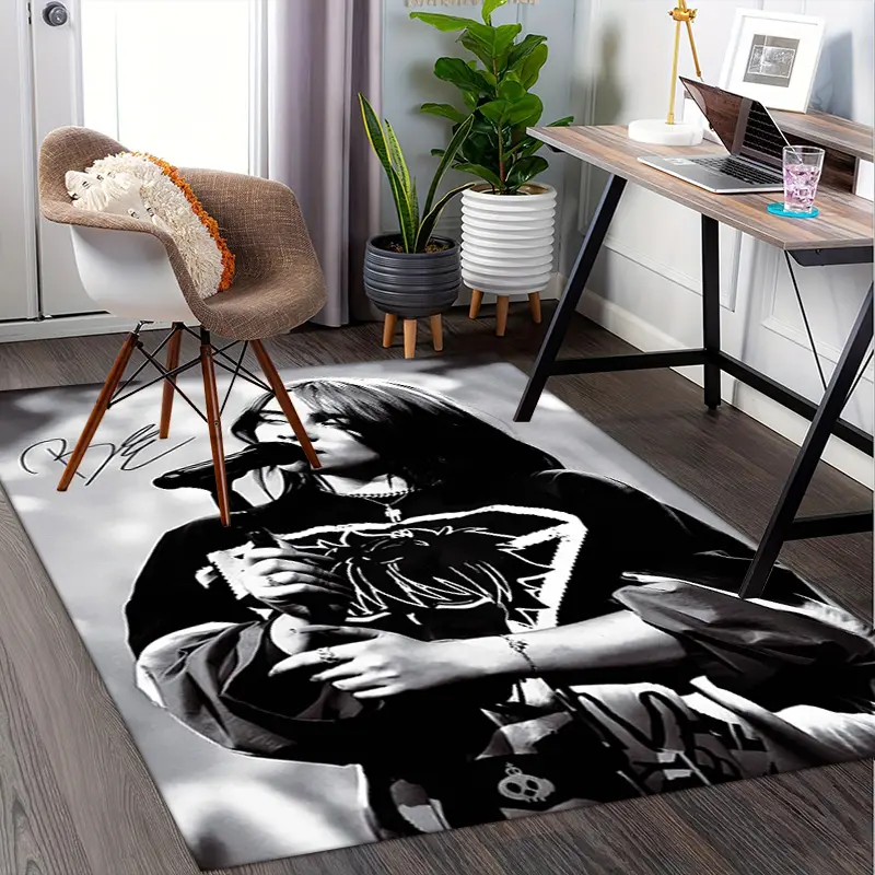 B-Billie-Inspired Themed Home Office Living Room Decor for Fans, Office Chair Mat for Carpet, Workspace Accessory, Dynamic Pattern, Easy Maintenance, Themed Floor Covering, Cool Rugs