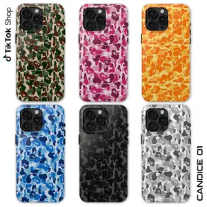 bape Protective Camo Phone Case, Camouflage Pattern Phone Cover, Streetwear Camo Cover Suitable for iPhone 17-11 Pro Max/Plus and  Samsung Galaxy S23-25