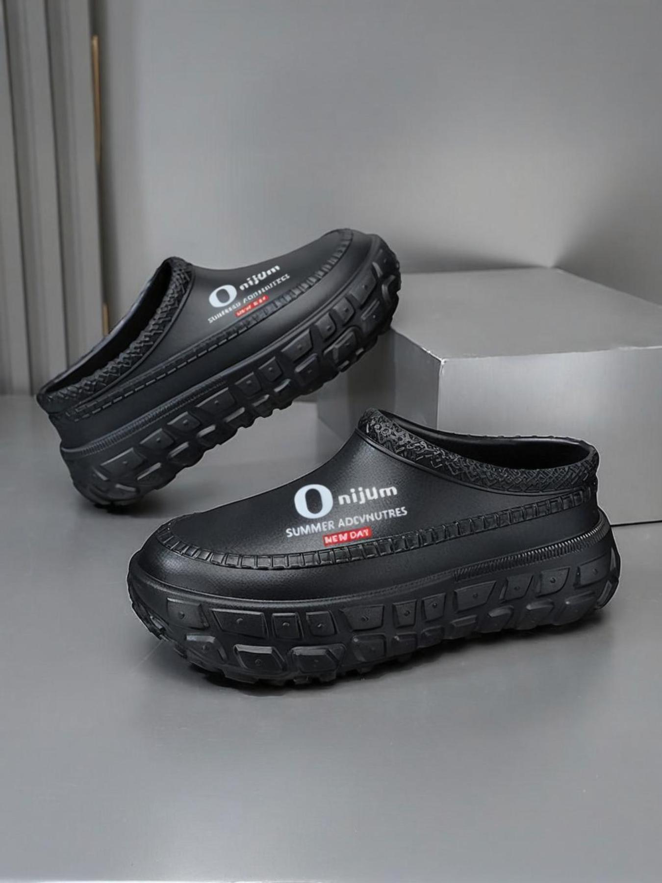 Unisex's Waterproof & Non-slip Platform Fashion Slippers, Lightweight Simple Slip on Shoes for Men & Women, Casual Comfortable Breathable Shoes for Daily Wear, Home Footwear