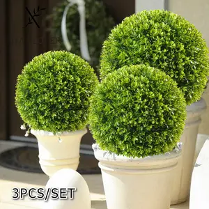 3pcs Realistic Artificial Boxwood Ball Plants - PE/Fake Milan Boxwood with Green Leaves, Low-Maintenance Hanging Volumes for / Décor Suitable for Weddings, Parties, Home & - 3pcs/XLIYAFLOWER Brand